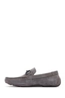 Men's Gray Suede Leather Casual Loafer | Derimod