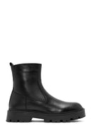 Men's Black Zippered Leather Casual Boots | Derimod