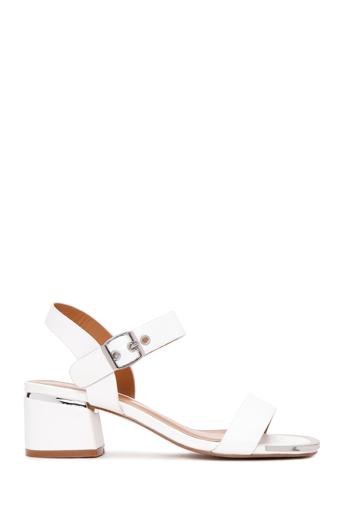 Women's White Thick Heeled Sandals 23SFE464118 | Derimod