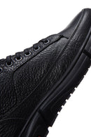 Men's Black Leather Casual Sneaker | Derimod