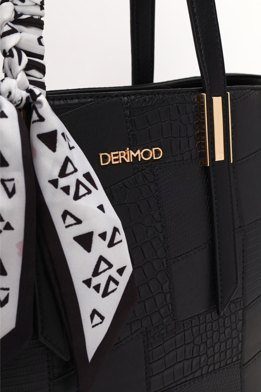 Woman Black Long Strap Printed Shoulder Bag