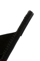 Men's Black Suede Leather Slippers | Derimod