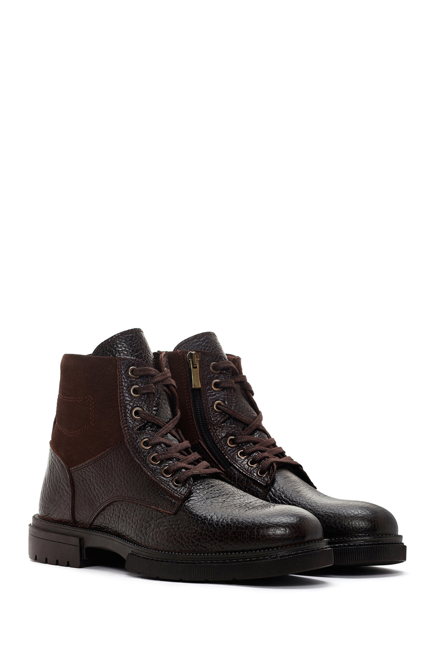 Men's Brown Zippered Casual Boots