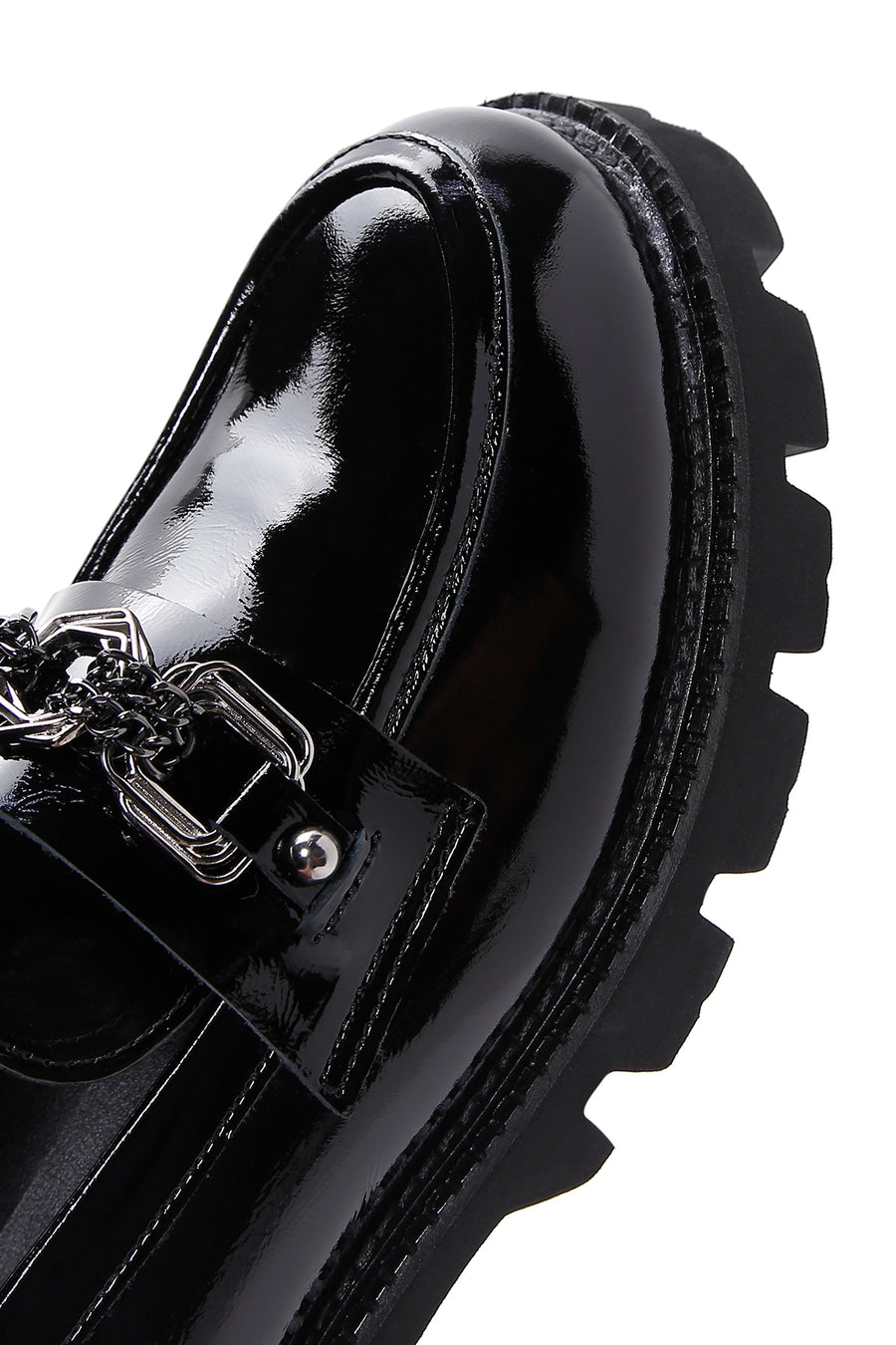 Kadın Deri Rugan Maskülen Loafer