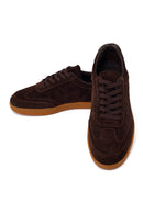 Erkek Kahverengi Bağcıklı Süet Deri Sneaker | Derimod