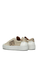 Women's Mink Leather Patterned Sneaker | Derimod