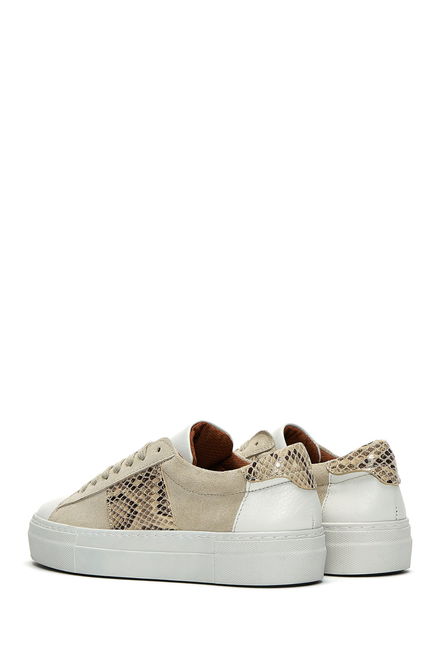 Women's Mink Leather Patterned Sneaker
