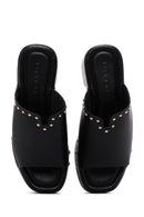 Women's Black Thick Heeled Slippers | Derimod