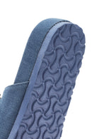 Women's Blue Stone Fabric Slippers | Derimod