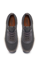 Derimod Zero Male Gray Lace-up Thick-soled Fabric Sneaker | Derimod