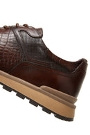Men's Brown Lace-Up Leather Casual Sneakers | Derimod
