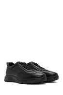 Men's Black Lace-Up Leather Casual Sneaker | Derimod