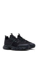 Men's Black Lace-up Thick-Sole Leather Sneaker | Derimod