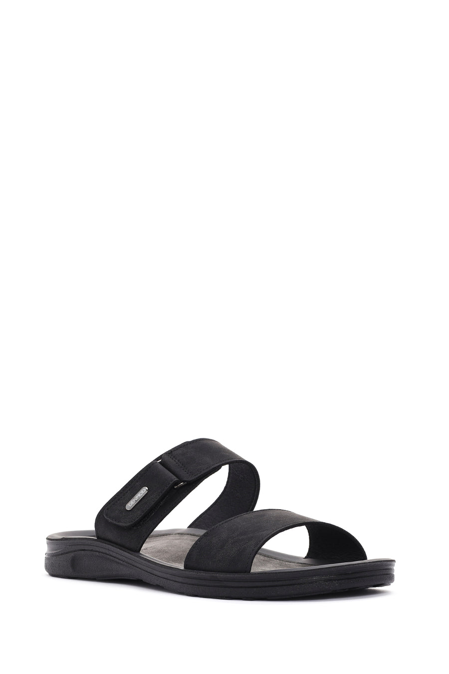 Men's Black Nubuck Leather Casual Slippers