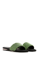 Women's Green Stone Slippers | Derimod