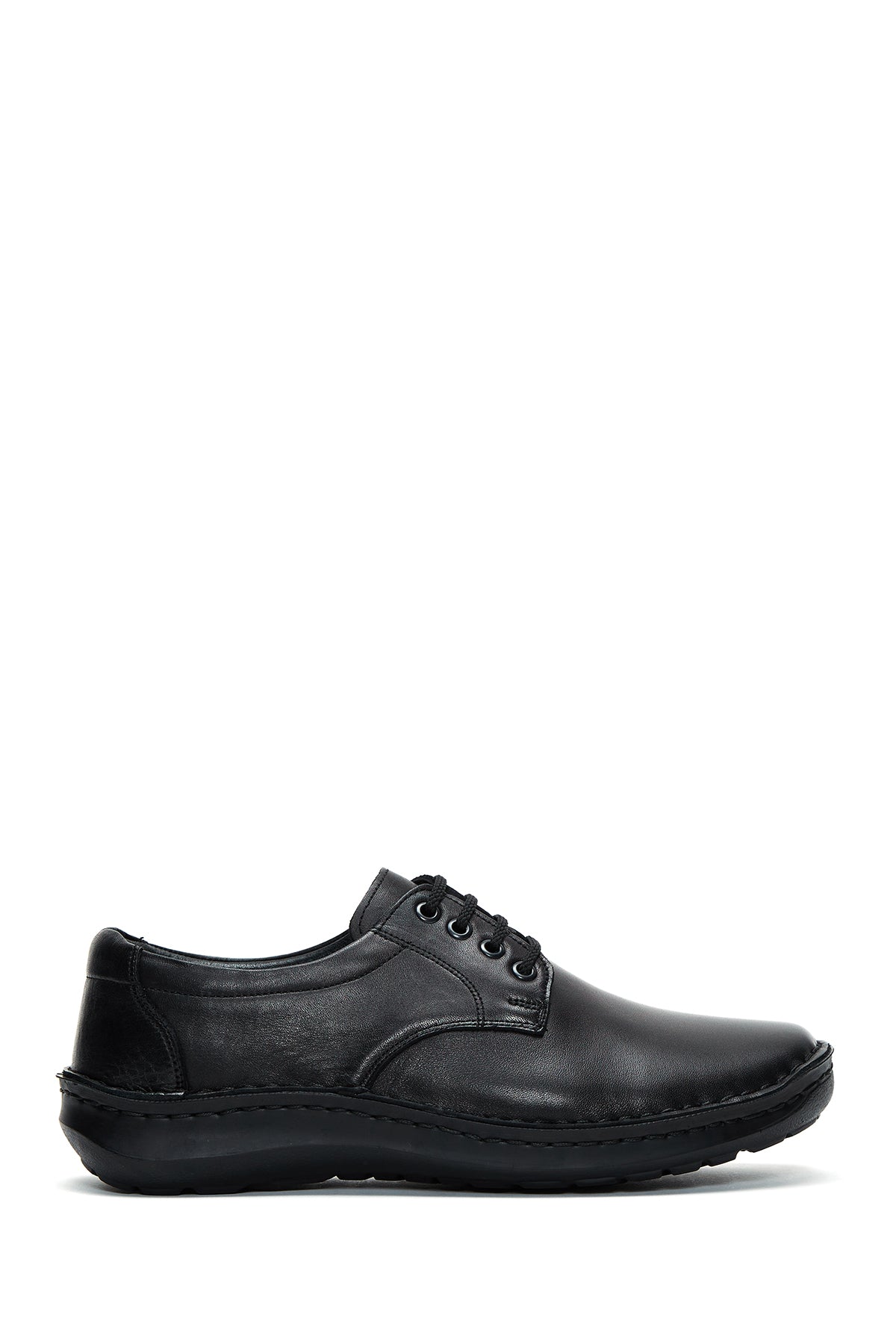 Men's Black Lace-up Leather Casual Shoes 24WFD710118 | Derimod