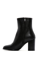 Women's Black Leather Heeled Classic Boots | Derimod