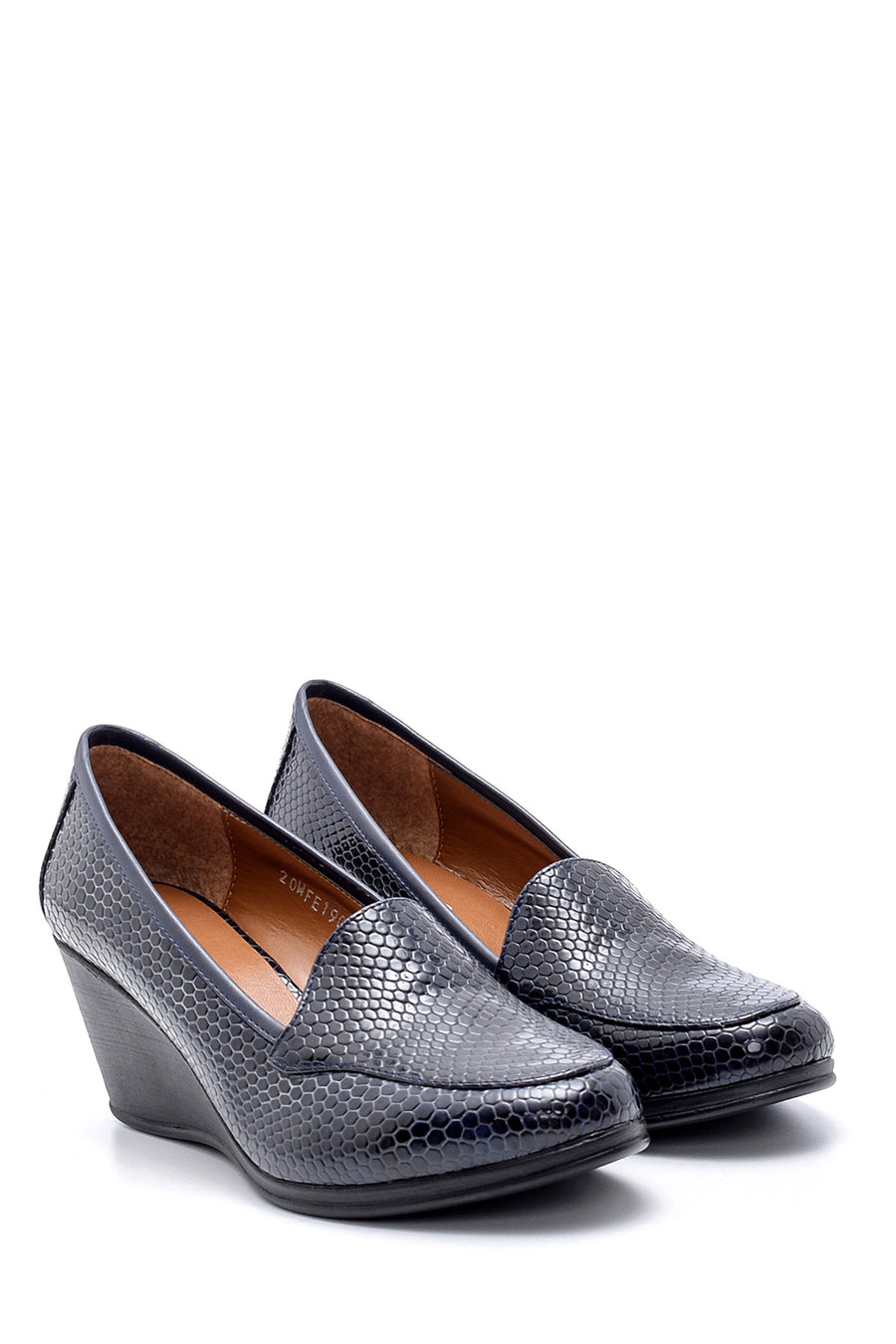 Women's Snakeskin Patterned Wedge Heeled Shoes