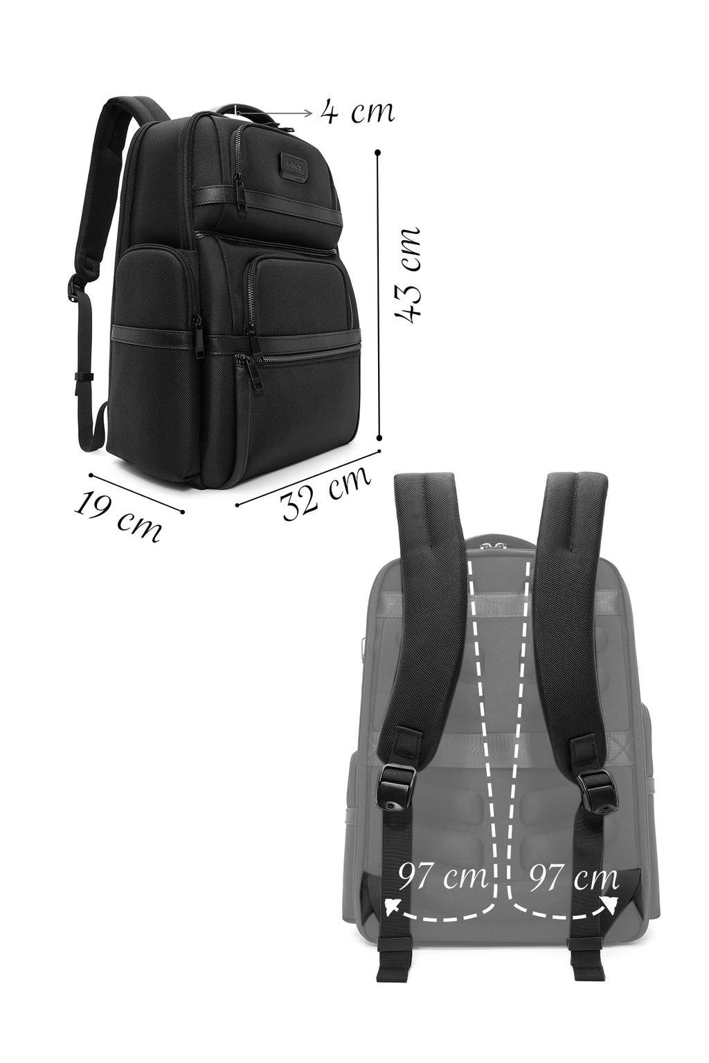 D-Pack Unisex Siyah Kumaş Sırt Çantası
