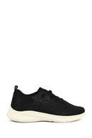 Kadın Siyah Bağcıklı Kalın Tabanlı Desenli Kumaş Comfort Sneaker | Derimod