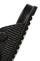 Women's Black Straw Slippers | Derimod