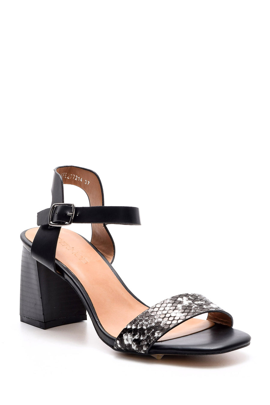 Women's Crocodile Patterned Heeled Shoes
