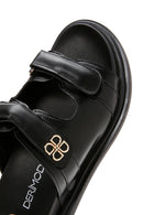 Women's Black Thick Soled Slippers | Derimod