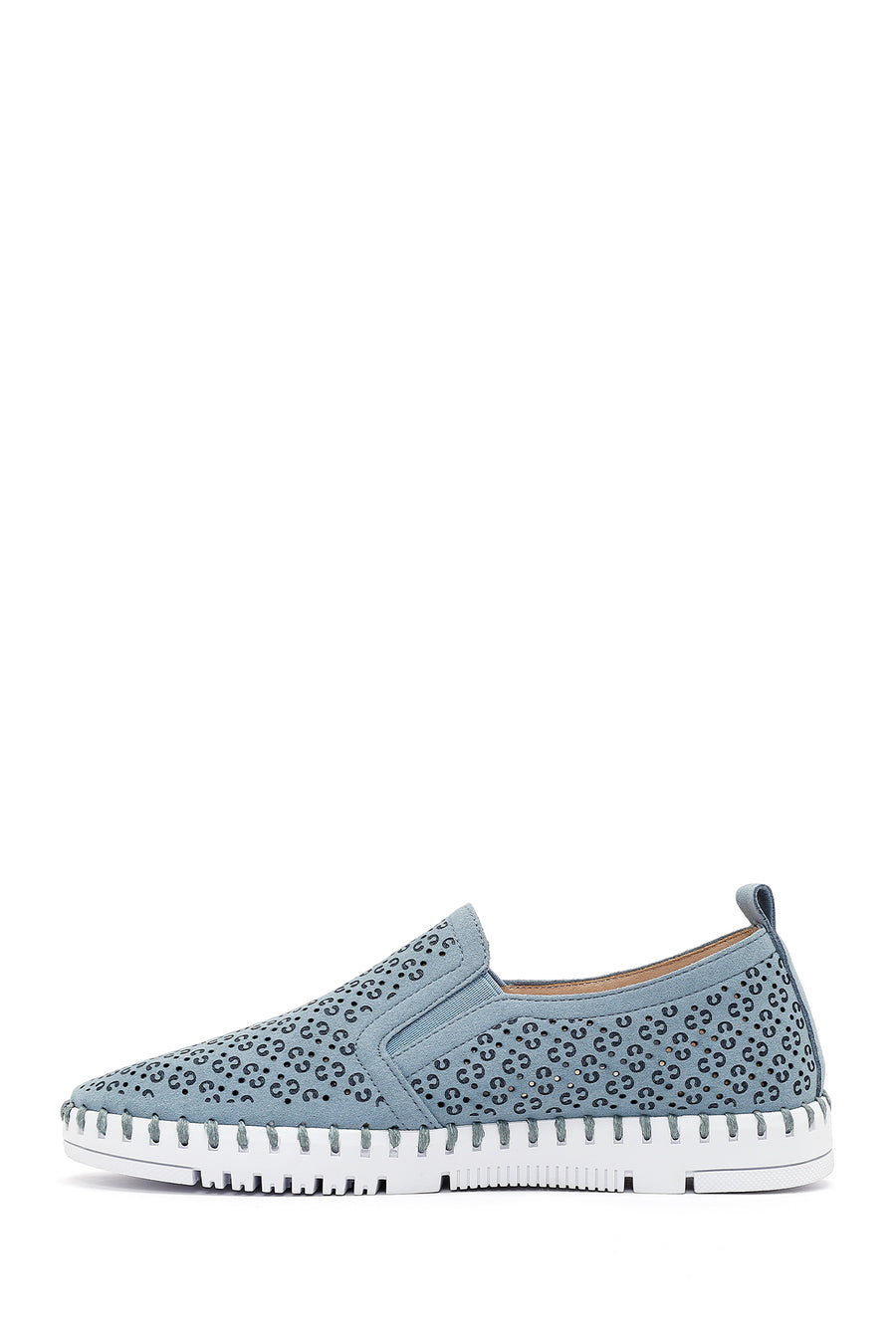 Women's Blue Patterned Fabric Comfort Shoes