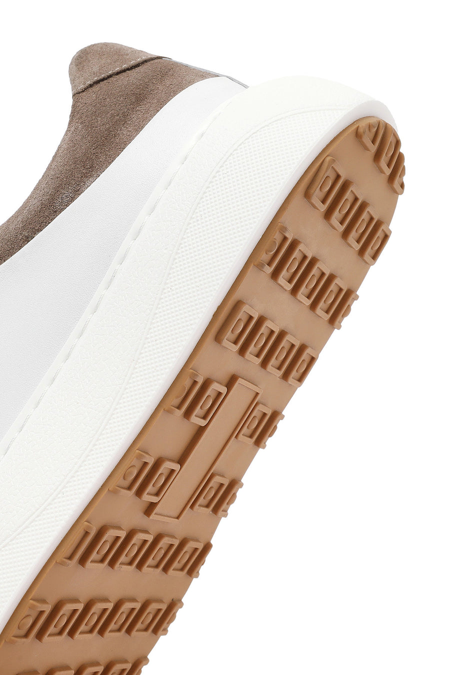 Erkek Beyaz Bağcıklı Kalın Tabanlı Deri Sneaker