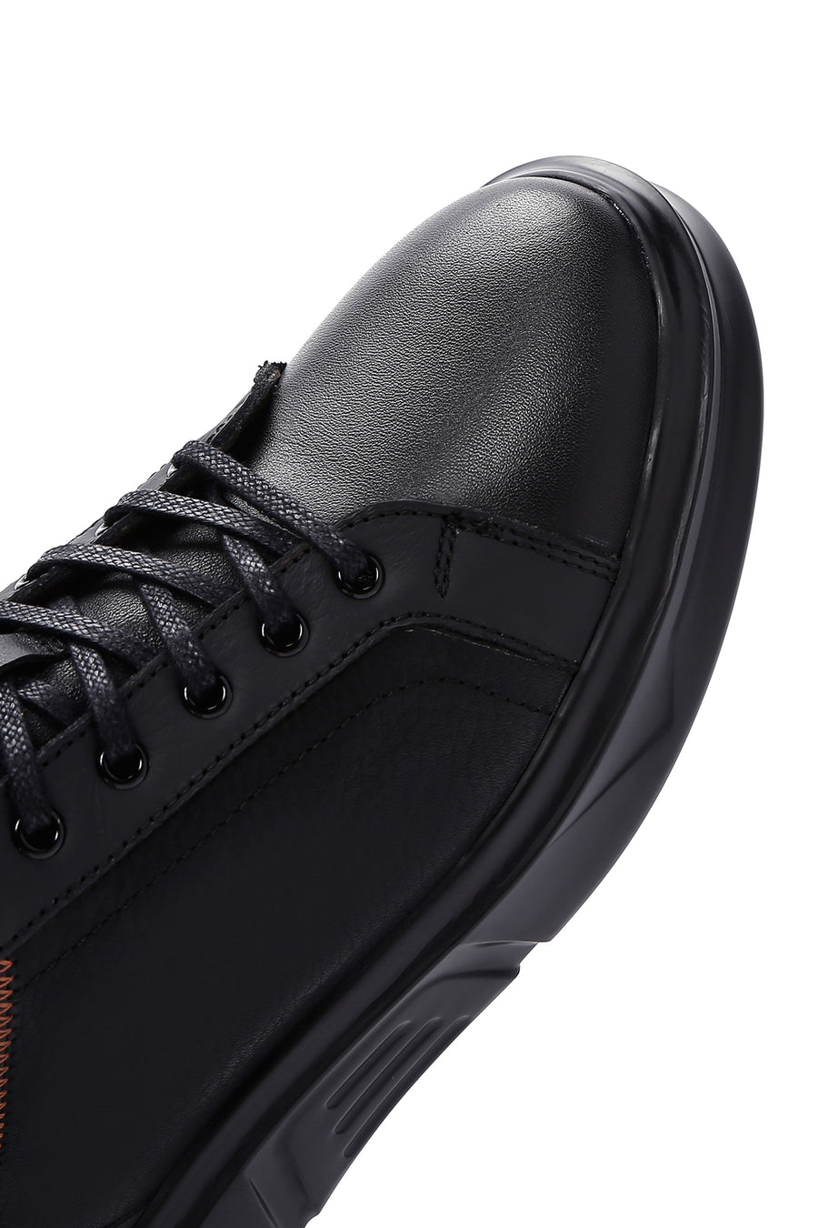 Men's Black Leather Sneaker