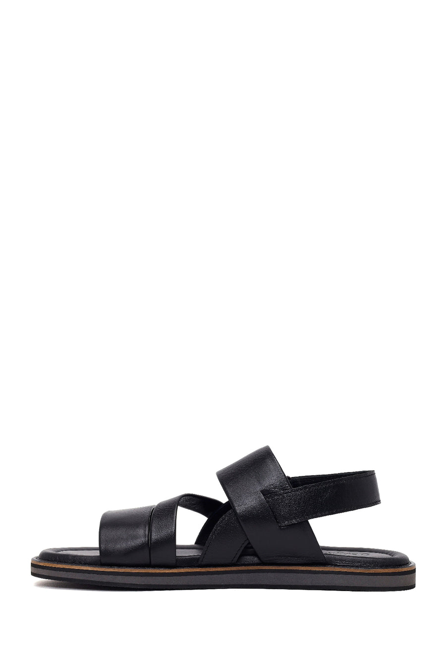 Men's Black Leather Sandals
