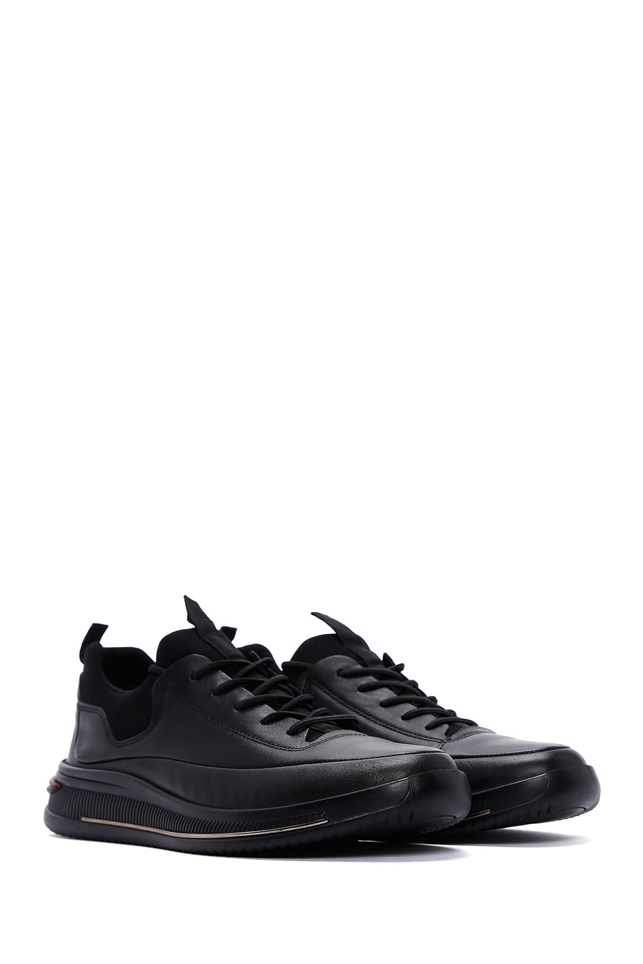 Men's Black Leather Sneaker