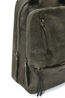 Women's Khaki Suede Backpack | Derimod