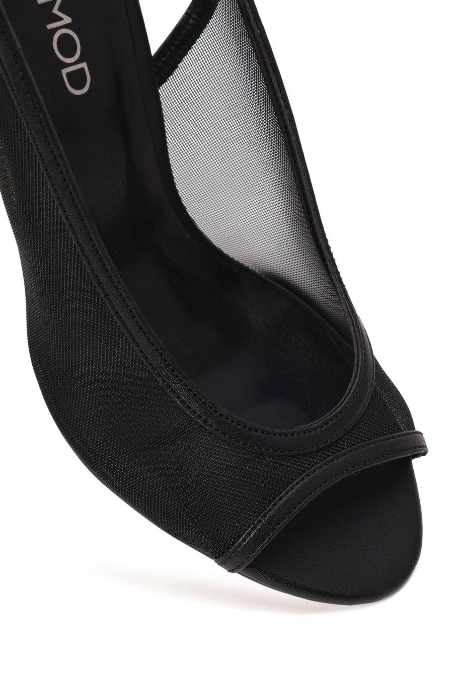 Woman Black Open-Back Stiletto Shoes