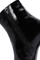 Women's Black Patent Leather Thin Heeled Boots | Derimod