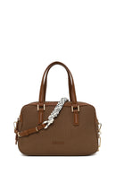 Woman Tan Long Strap Printed Shoulder Bag | Derimod