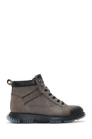 Men's Gray Leather Casual Boots | Derimod