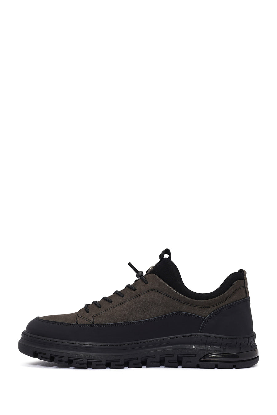 
Men's Grey Lace-Up Nubuck Leather Casual Shoes
