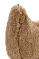 Women's Beige Long Strap Plush Shoulder Bag | Derimod