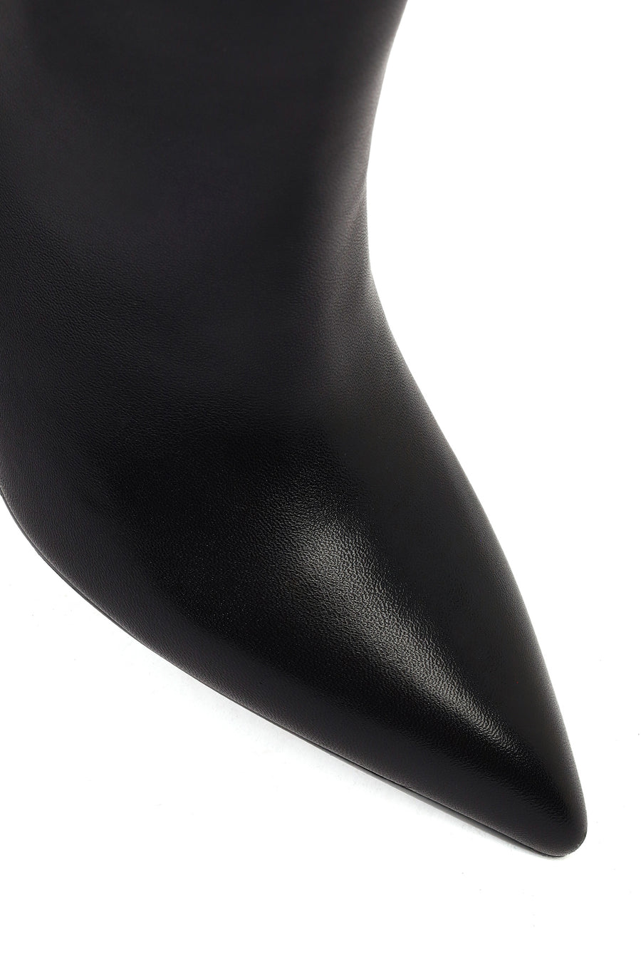Women's Black Thick Heeled Leather Boots
