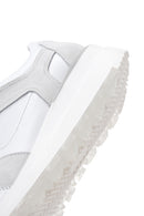 Women's White Leather Suede Detailed Thick Soled Sneaker | Derimod