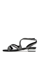 Women's Black Stone Buckle Sandals | Derimod