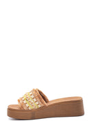 Women's Tan Thick Soled Slippers | Derimod