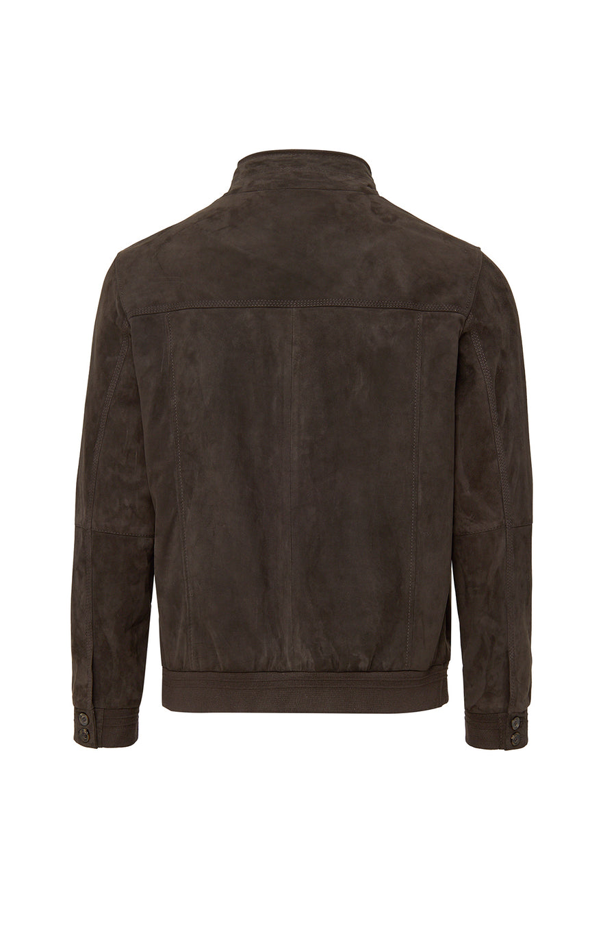 Marcelo Men's Brown Mandarin Collar Suede Leather Jacket