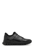 Erkek Siyah Bağcıklı Kalın Tabanlı Deri Casual Sneaker | Derimod