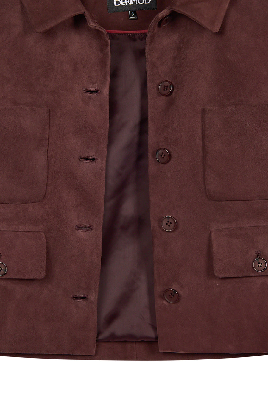Cassandra Woman Burgundy Slim-Fit Suede Leather Jacket