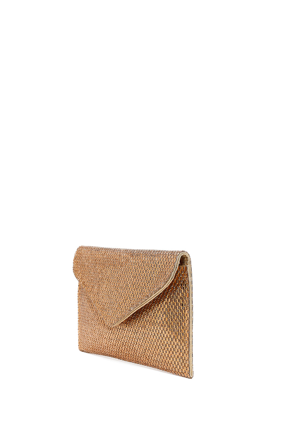 Woman Gold Chain Strap Embellished Evening Bag
