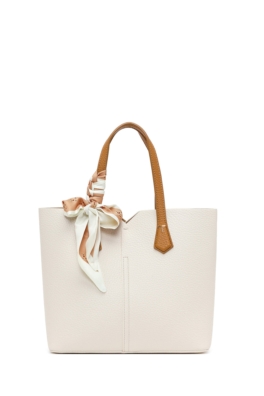 Woman Cream Long-Strap Shoulder Bag
