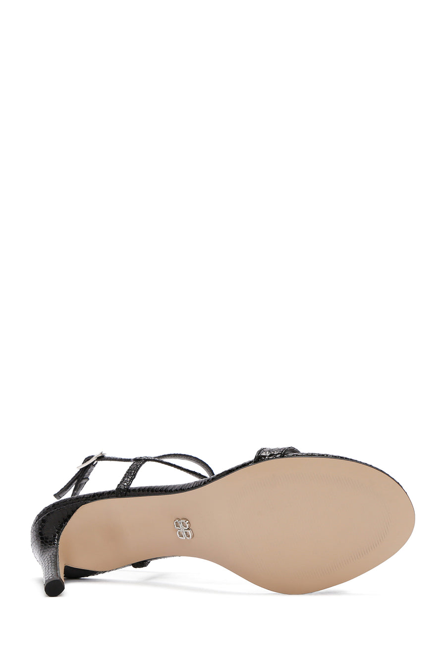 Women's Black Ankle Strap Thin Heel Sandals