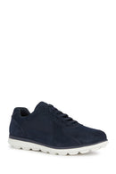 Geox Men's Navy Blue Spherica Ec12 Lace-up Suede Leather Casual Sneaker | Derimod